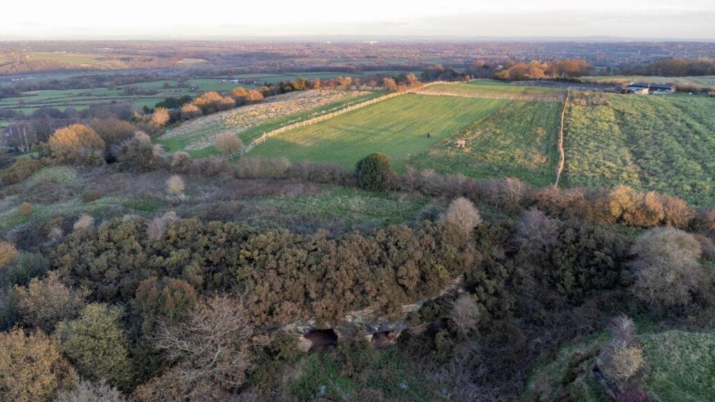 A 7.5 acre plot with hidden 500 year old Frodsham Caves is up for auction for 55000 offering a rare chance to own a mysterious underground sandstone cave network.