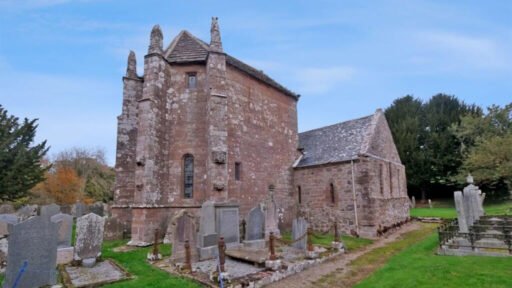 A 13th-century church in Aberdeenshire linked to author Lewis Grassic Gibbon is on sale for £45,000, though its historic Arbuthnott Aisle burial chapel is not included.