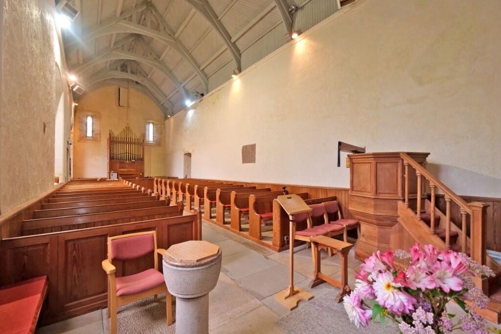 A 13th-century church in Aberdeenshire linked to author Lewis Grassic Gibbon is on sale for £45,000, though its historic Arbuthnott Aisle burial chapel is not included.
