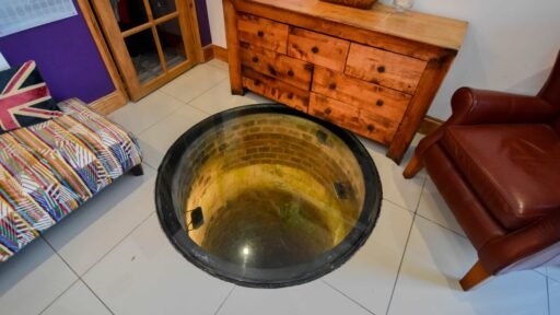 A quirky 1824 cottage in Penkhull priced at 410000 pounds features exposed beams modern spaces and a restored glass covered water well offering rare historic charm today.