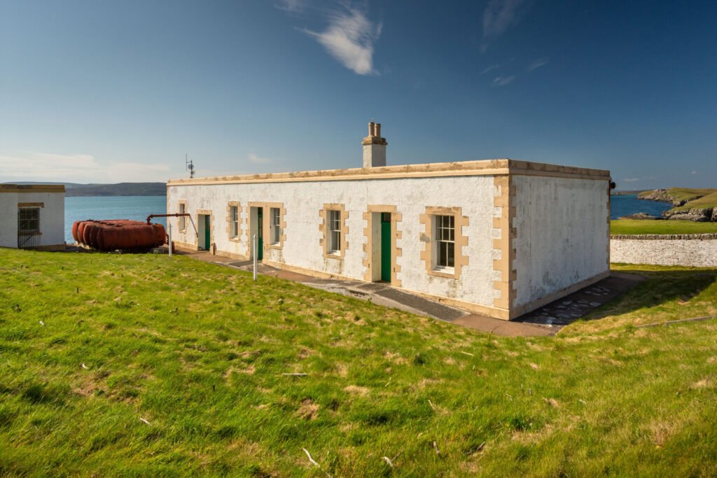 A historic seven bedroom lighthouse in Shetland is on sale for £350,000 offering sea views artist studios and former keepers cottages in a remote scenic setting.