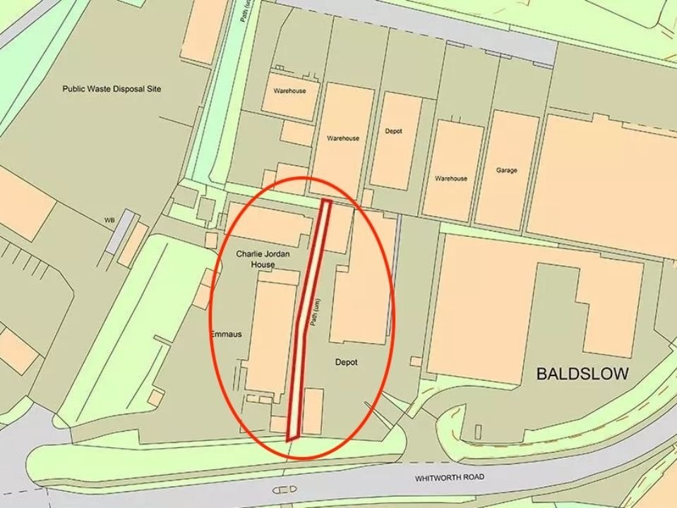 A £5000 strip of land in St Leonards on Sea is up for auction offering just a narrow public footpath through an industrial estate with buyers responsible for maintaining the muddy route.