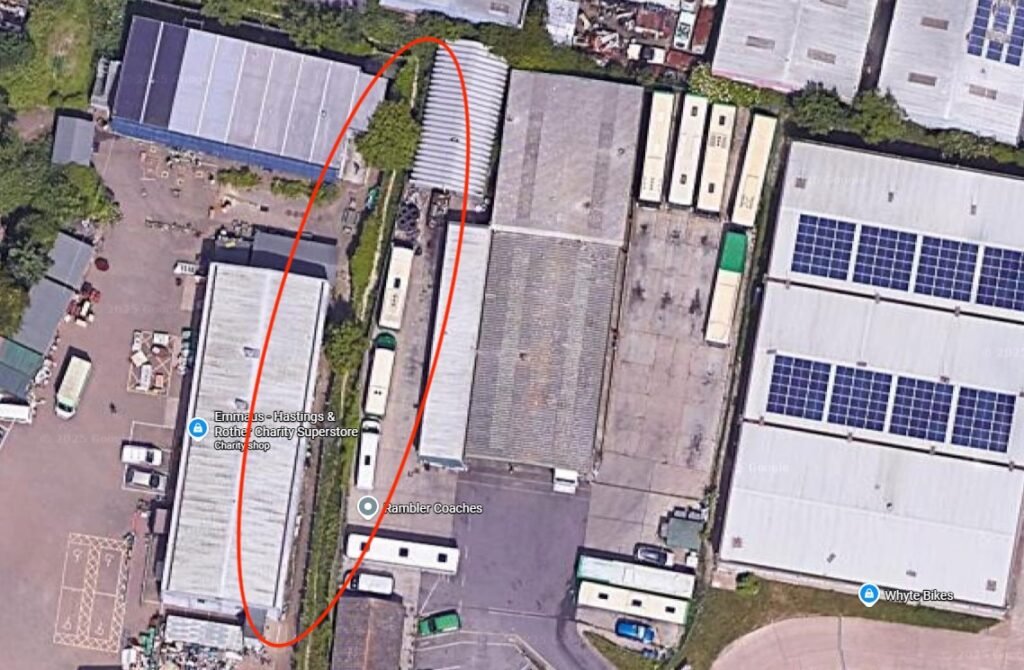 A £5000 strip of land in St Leonards on Sea is up for auction offering just a narrow public footpath through an industrial estate with buyers responsible for maintaining the muddy route.