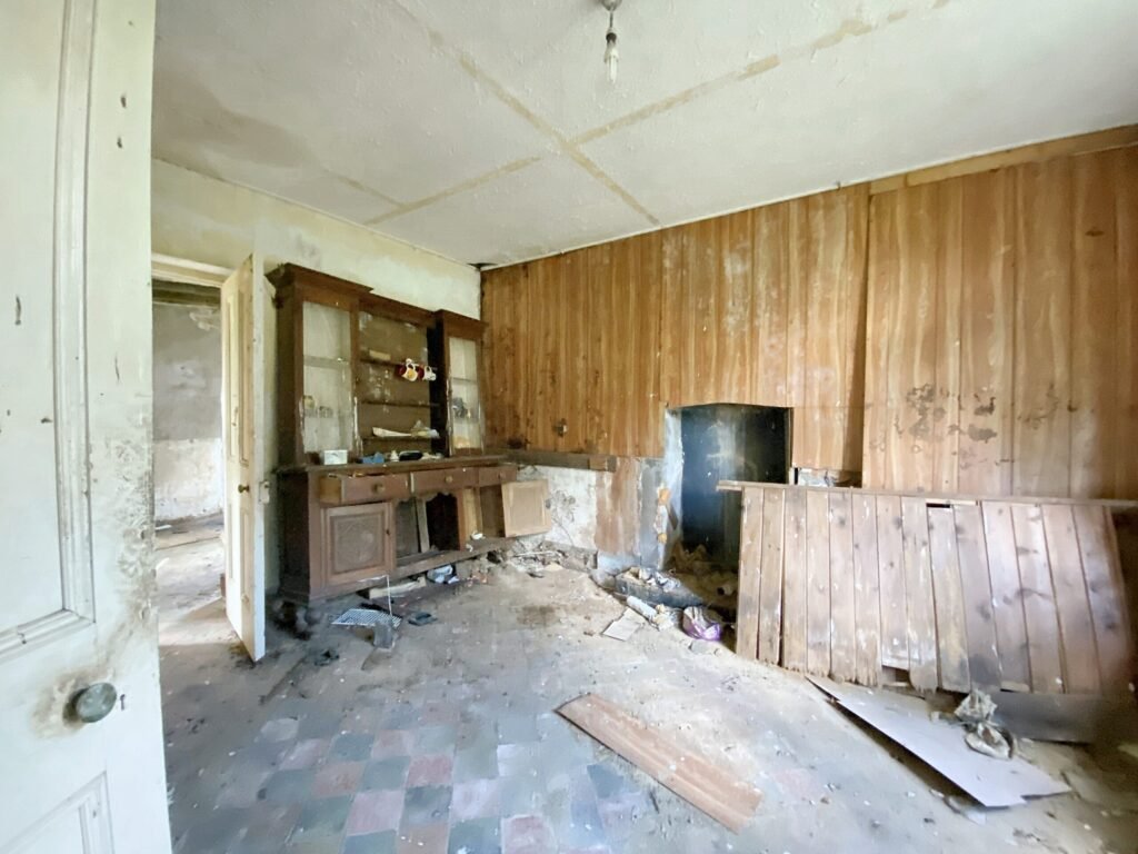 A £250,000 three bedroom home in Pembrokeshire is so derelict buyers are warned to enter at their own risk, offering two acres, huge renovation potential and countryside views.