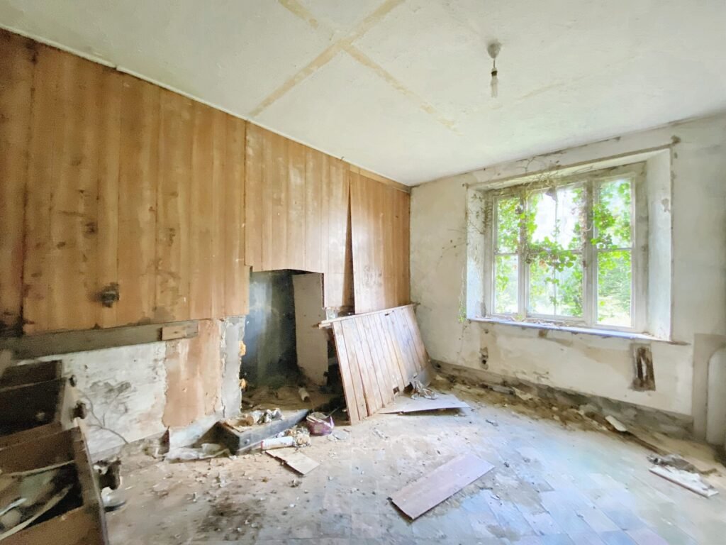 A £250,000 three bedroom home in Pembrokeshire is so derelict buyers are warned to enter at their own risk, offering two acres, huge renovation potential and countryside views.