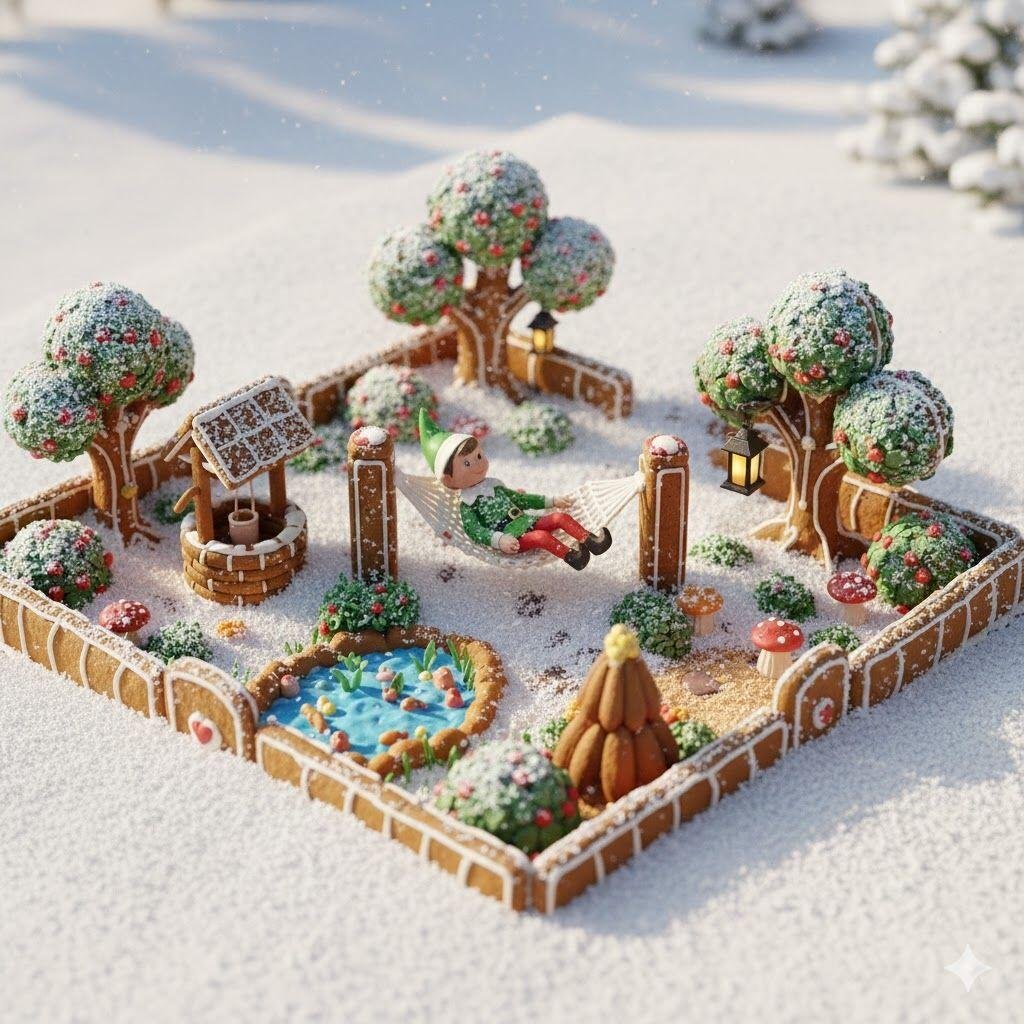 A £5 gingerbread house listing delights buyers with sweet themed rooms and candy features, offering a charity raffle entry for a real treat while raising funds for an animal shelter.