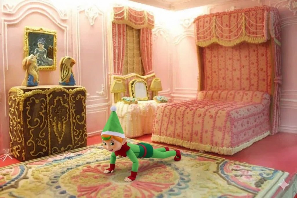 A £5 gingerbread house listing delights buyers with sweet themed rooms and candy features, offering a charity raffle entry for a real treat while raising funds for an animal shelter.