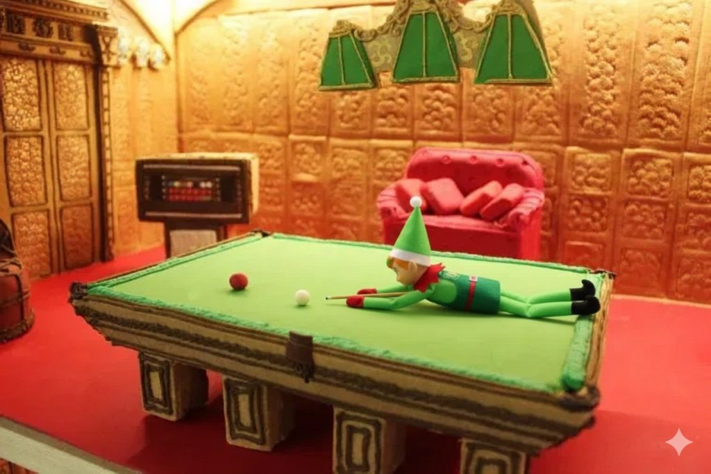 A £5 gingerbread house listing delights buyers with sweet themed rooms and candy features, offering a charity raffle entry for a real treat while raising funds for an animal shelter.