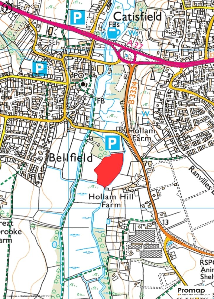 Six acres of flood-prone land beside the River Meon is for sale at £250,000, with buyers warned to bring waders as much of the soggy field sits underwater each winter no.