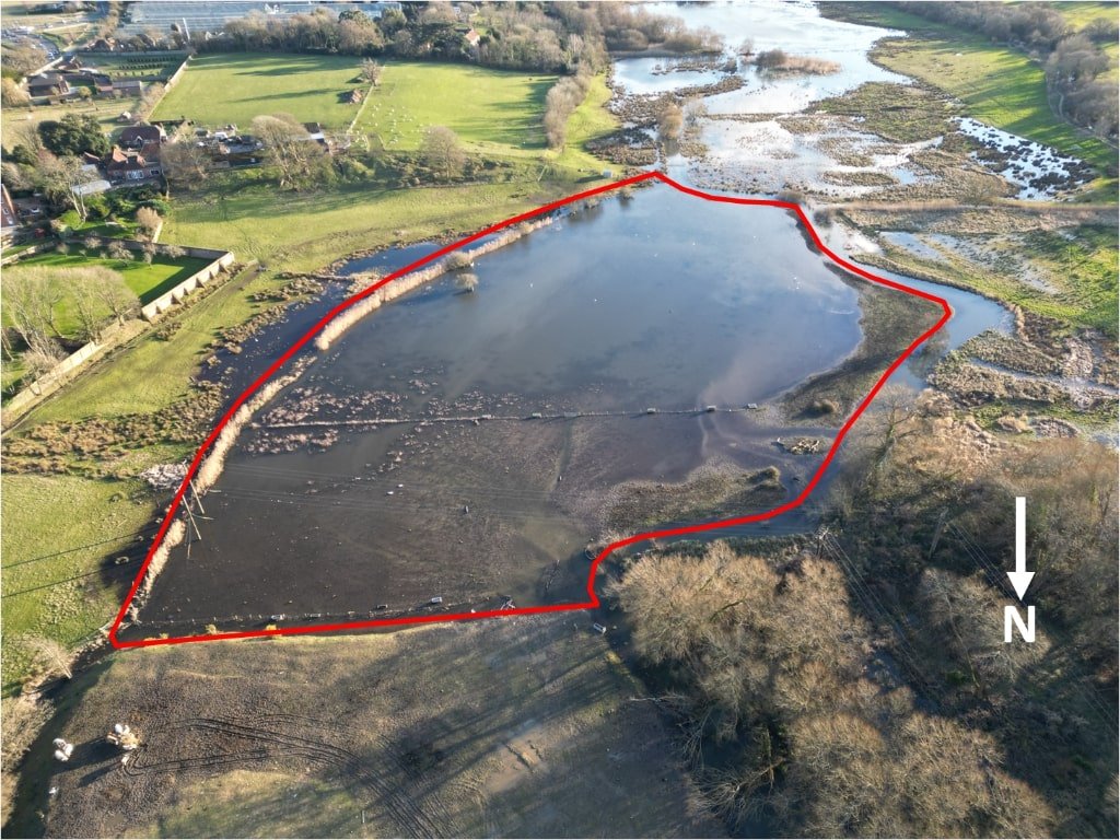 Six acres of flood-prone land beside the River Meon is for sale at £250,000, with buyers warned to bring waders as much of the soggy field sits underwater each winter no.