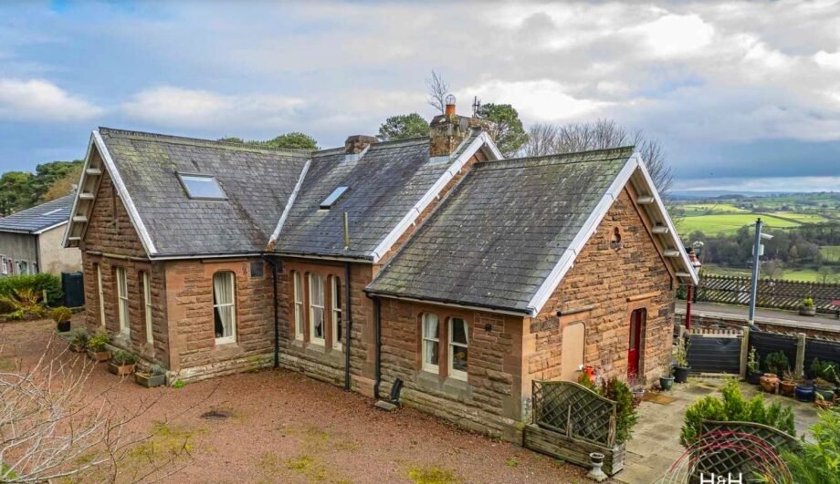 Victorian railway station turned luxury four bed home goes on sale for under £400k, boasting period features, Eden Valley views and trains still passing by