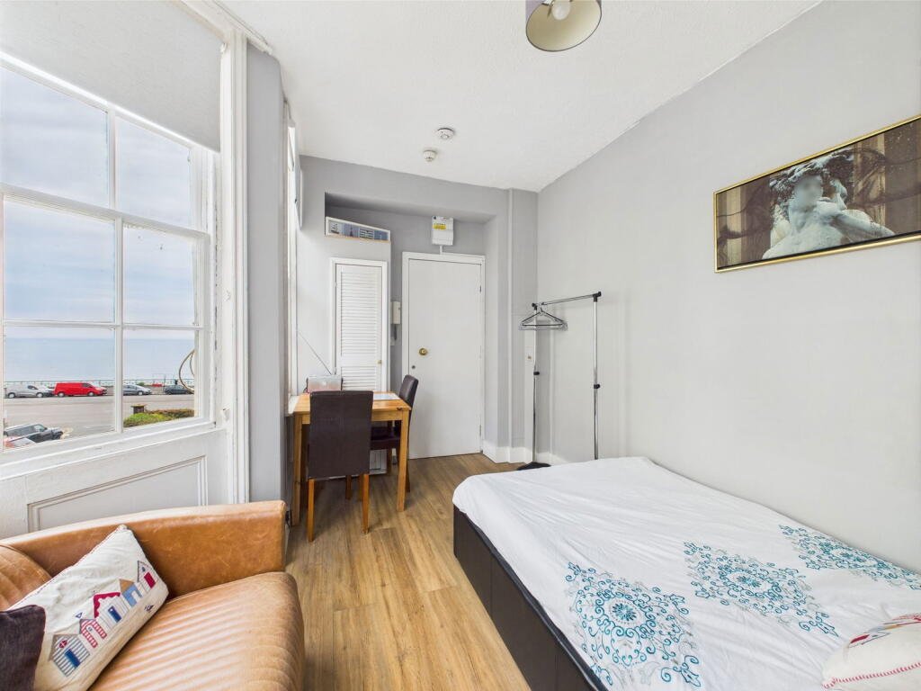 Tiny 15 square metre studio with direct sea views in trendy Brighton hits the market for £130,000, offering beachside living where every inch counts for buyers.