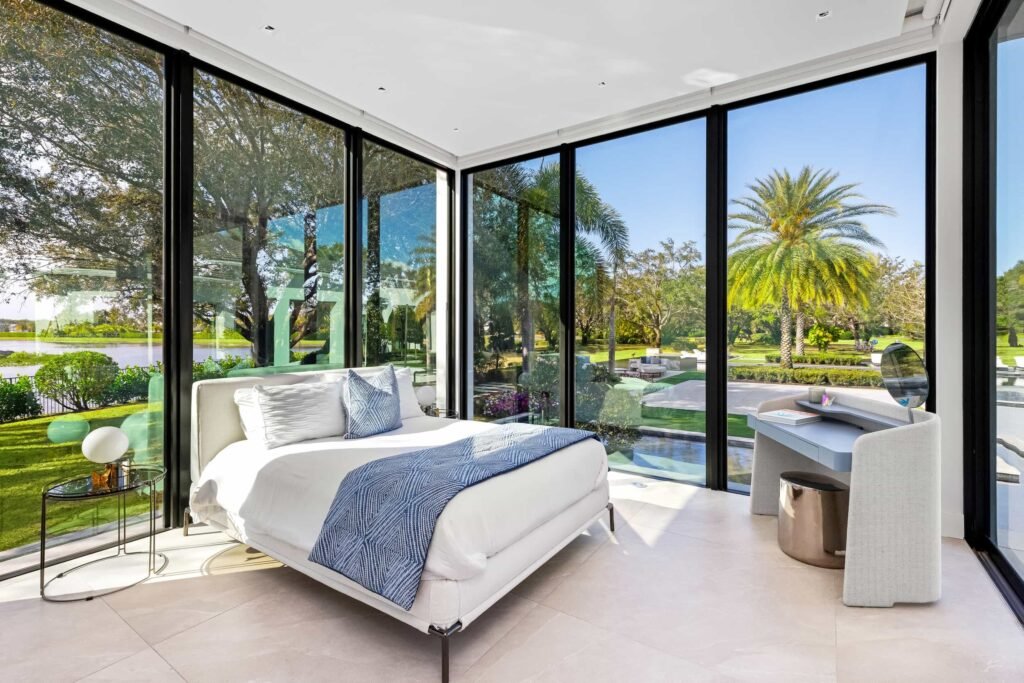 Villa Sereno in Stone Creek Ranch, Delray Beach, lists for £40m, boasting 11,000 sq ft of luxury, a Louis Vuitton themed wardrobe and five acres of grounds.
