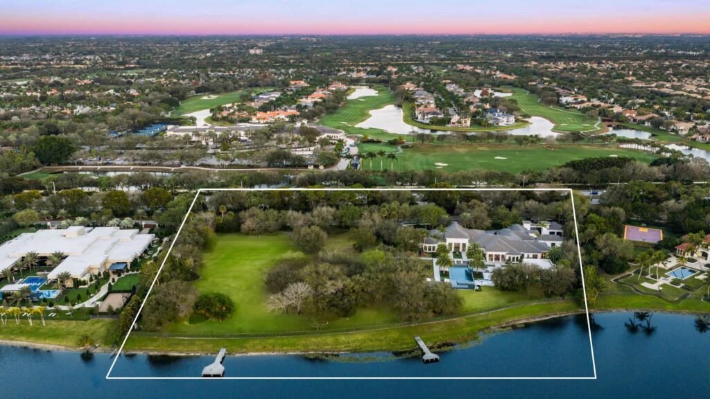Villa Sereno in Stone Creek Ranch, Delray Beach, lists for £40m, boasting 11,000 sq ft of luxury, a Louis Vuitton themed wardrobe and five acres of grounds.