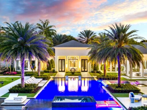 Villa Sereno in Stone Creek Ranch, Delray Beach, lists for £40m, boasting 11,000 sq ft of luxury, a Louis Vuitton themed wardrobe and five acres of grounds.