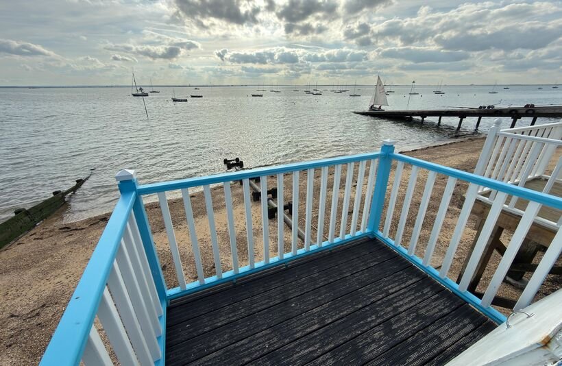 A one room beach hut on stilts in Thorpe Bay offers sweeping Thames Estuary views for £115,000, but buyers face a 10 year lease and £550 ground rent.