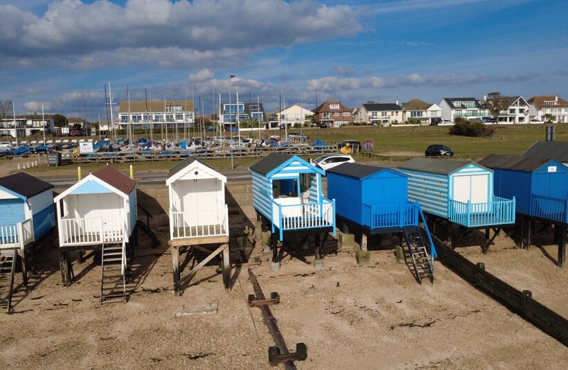A one room beach hut on stilts in Thorpe Bay offers sweeping Thames Estuary views for £115,000, but buyers face a 10 year lease and £550 ground rent.