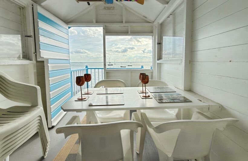 A one room beach hut on stilts in Thorpe Bay offers sweeping Thames Estuary views for £115,000, but buyers face a 10 year lease and £550 ground rent.