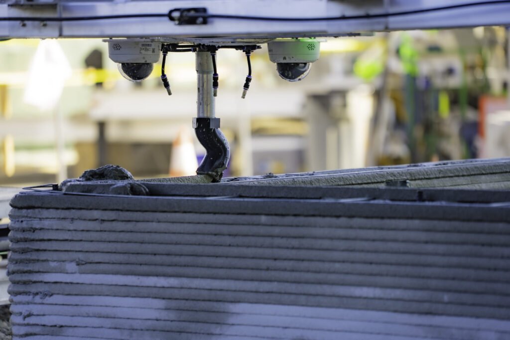 A 3D printer has created the first affordable neighbourhood in California, with bulletproof concrete homes from 4DIFY hitting the market at £280,000.