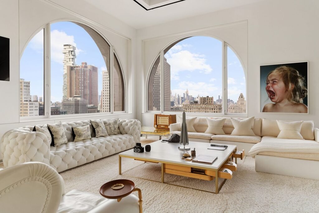 A $20m “sky house” atop a New York skyscraper stuns with a spiral slide, climbing wall and panoramic views, blending luxury living with bold, playful design