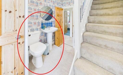 A £225,000 North Yorkshire coastal cottage has raised eyebrows with its open-plan bathroom sitting by the staircase, despite an otherwise stylish and freshly refurbished interior.