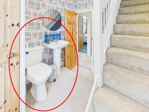 A £225,000 North Yorkshire coastal cottage has raised eyebrows with its open-plan bathroom sitting by the staircase, despite an otherwise stylish and freshly refurbished interior.