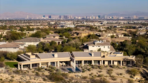 A luxury Las Vegas estate owned by the Morton family hits the market for £14.7m, boasting resort-style living, a waterslide and space for 250 guests in a stunning desert setting.