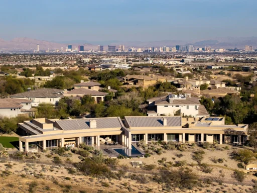 A luxury Las Vegas estate owned by the Morton family hits the market for £14.7m, boasting resort-style living, a waterslide and space for 250 guests in a stunning desert setting.