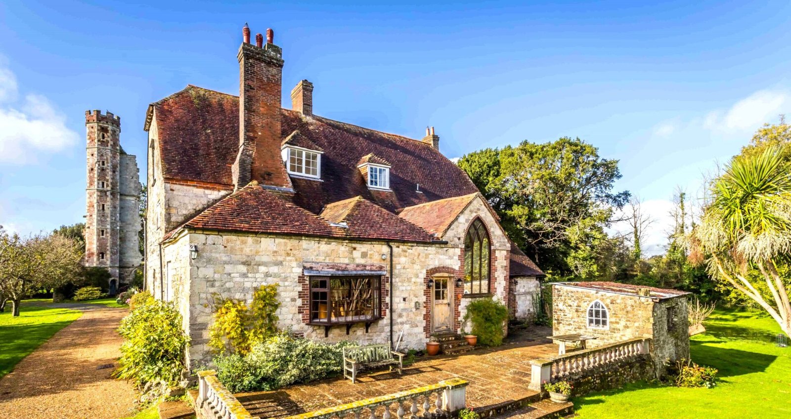 A £2.25 million Hampshire estate comes complete with its own 15th-century castle ruins, including a hexagonal gate tower linked to Henry VIII and the War of the Roses.