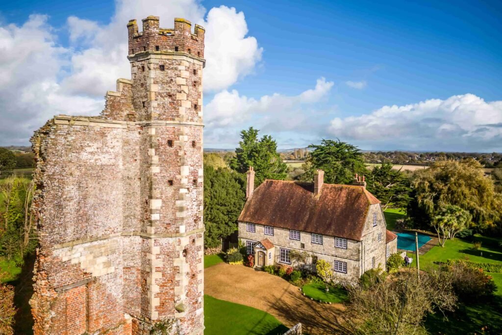 A £2.25 million Hampshire estate comes complete with its own 15th-century castle ruins, including a hexagonal gate tower linked to Henry VIII and the War of the Roses.