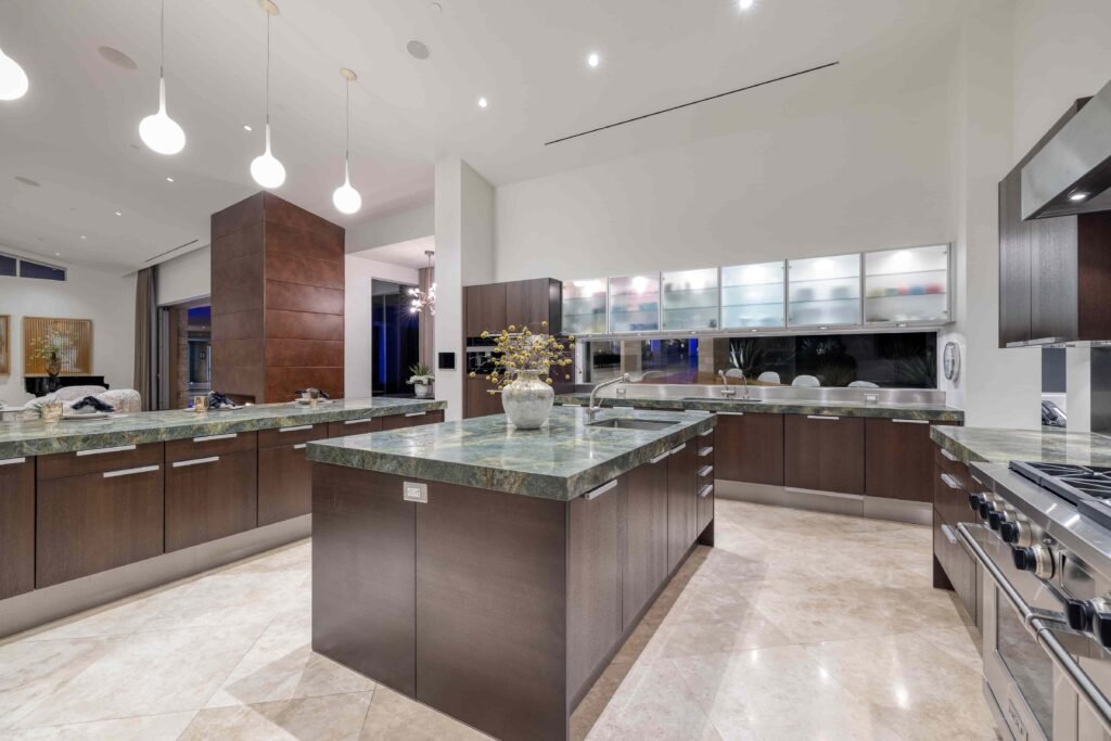 A luxury Las Vegas estate owned by the Morton family hits the market for £14.7m, boasting resort-style living, a waterslide and space for 250 guests in a stunning desert setting.