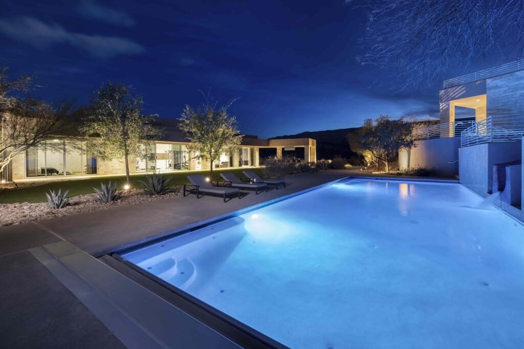 A luxury Las Vegas estate owned by the Morton family hits the market for £14.7m, boasting resort-style living, a waterslide and space for 250 guests in a stunning desert setting.