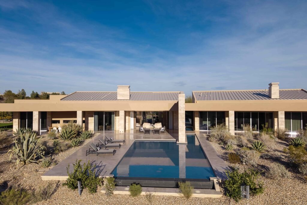 A luxury Las Vegas estate owned by the Morton family hits the market for £14.7m, boasting resort-style living, a waterslide and space for 250 guests in a stunning desert setting.
