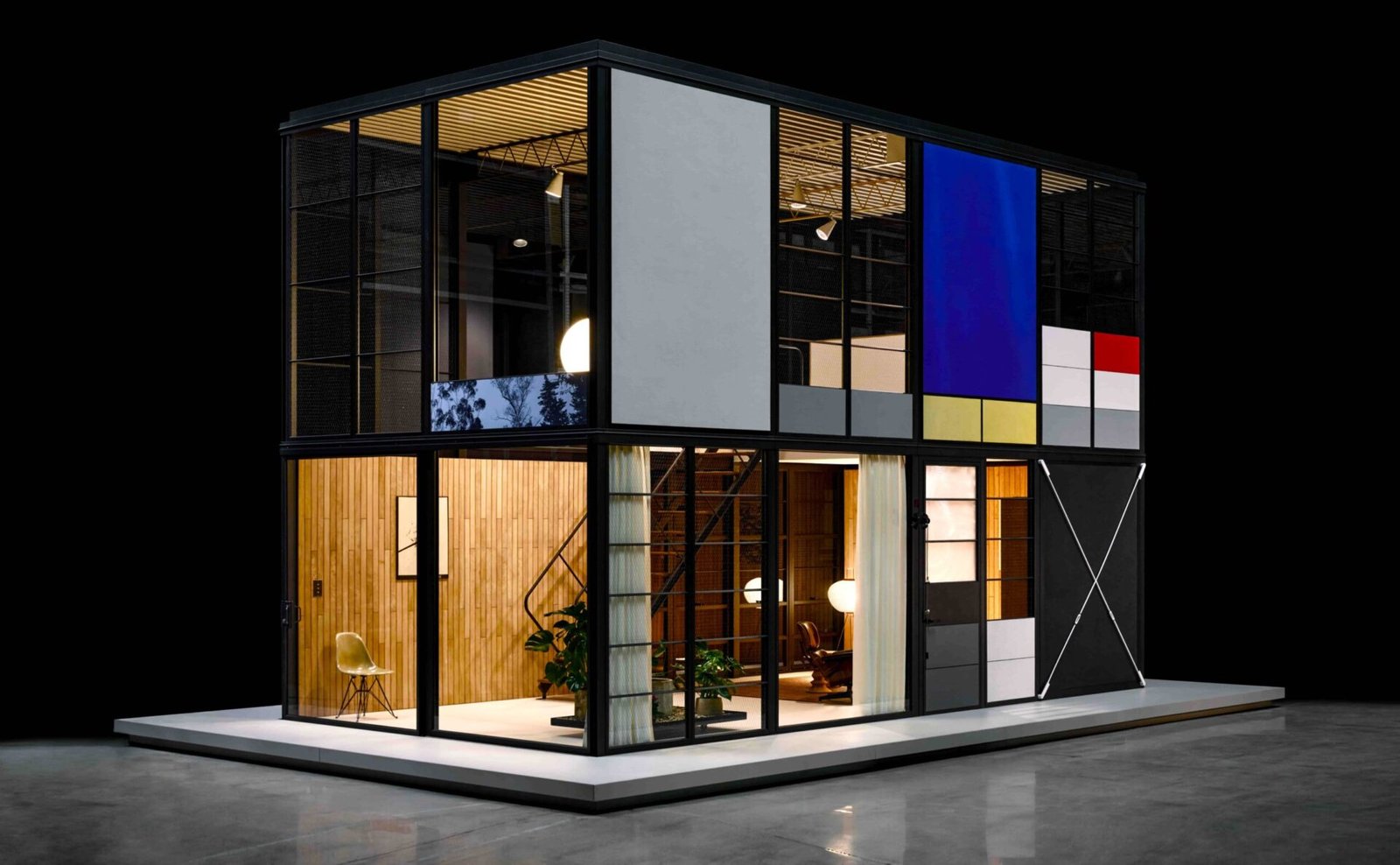 The iconic Eames House is reimagined as a flatpack modular home system, letting buyers build and customise their own stylish version with modern, sustainable design.