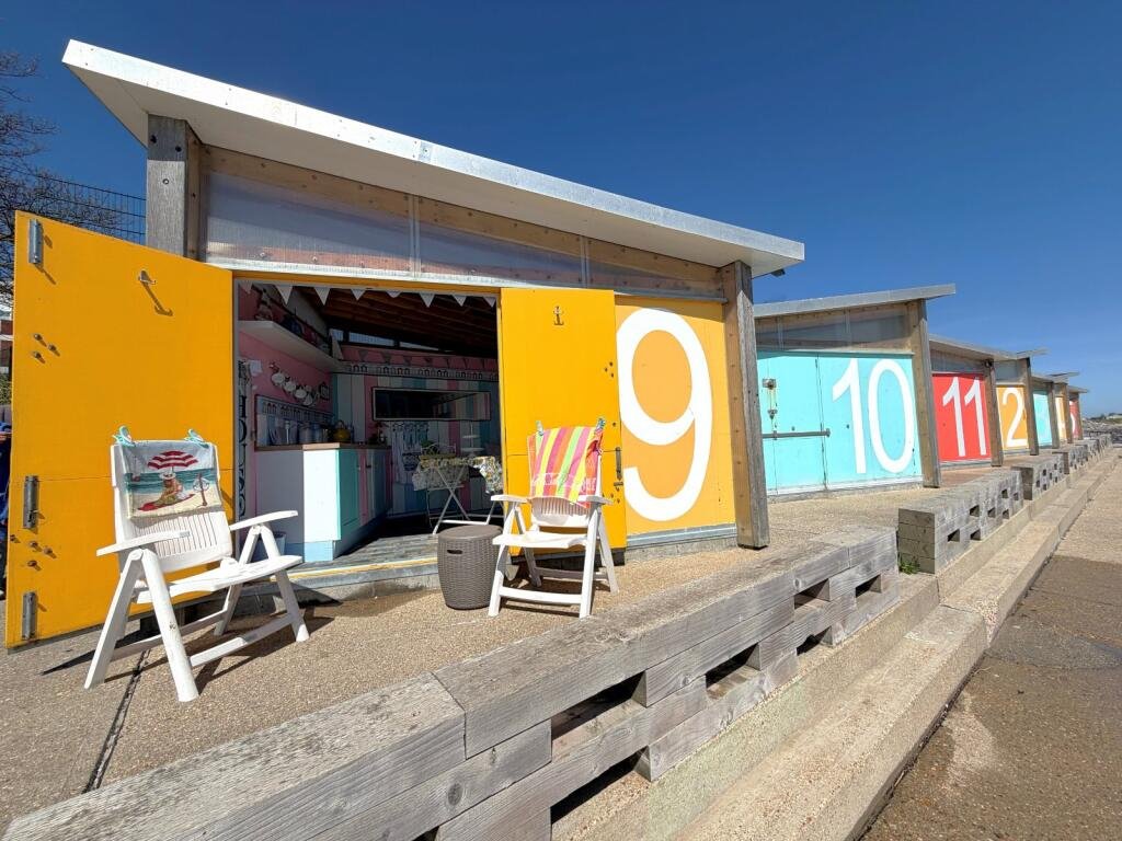 A luxury beach hut on award-winning Blue Flag East Beach in Shoeburyness, Essex goes on sale for £75,000 with panoramic Thames Estuary views perfect for summer.