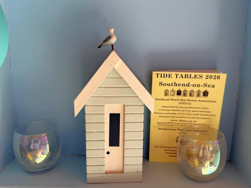 A luxury beach hut on award-winning Blue Flag East Beach in Shoeburyness, Essex goes on sale for £75,000 with panoramic Thames Estuary views perfect for summer.