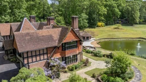 A stunning 10-bedroom Hampshire mansion designed in the 1920s has hit the market for £3.25m - complete with a Harrier jump jet sitting proudly on the back lawn.