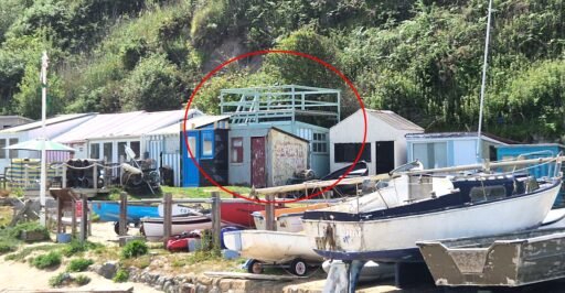 A tiny 11ft beach hut with its own rooftop sun deck has hit the market for £50,000 after being owned by the same family for more than 60 years.