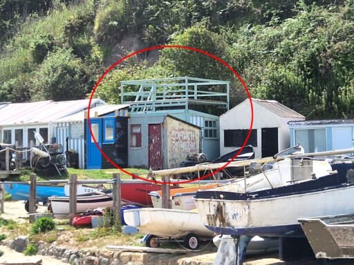 A tiny 11ft beach hut with its own rooftop sun deck has hit the market for £50,000 after being owned by the same family for more than 60 years.