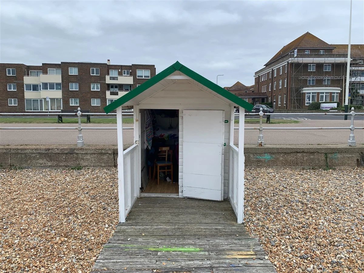 A tiny 6ft by 7ft beach hut on a shingle beach in East Sussex has gone on sale for £40,000 - the price of a luxury car - with locals branding the cost "mad".