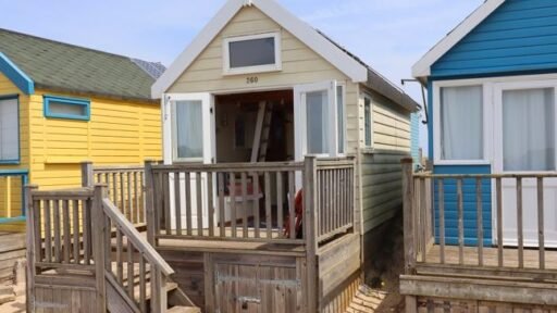 Tiny beach huts are still commanding eye-watering prices - with one in Christchurch, Dorset, on the market for a staggering £425,000 despite falling demand.