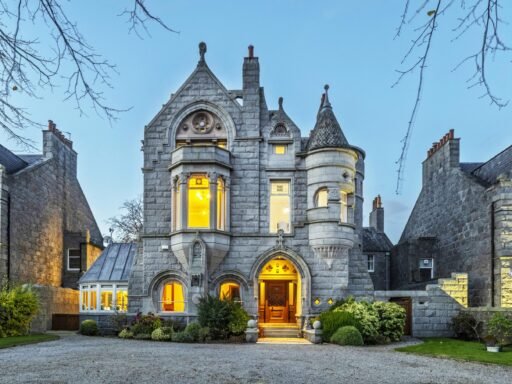 A magnificent eight-bedroom castle boasting a secret door, turret bedroom and 20 stunning stained-glass windows has gone on the market for £1.5million.