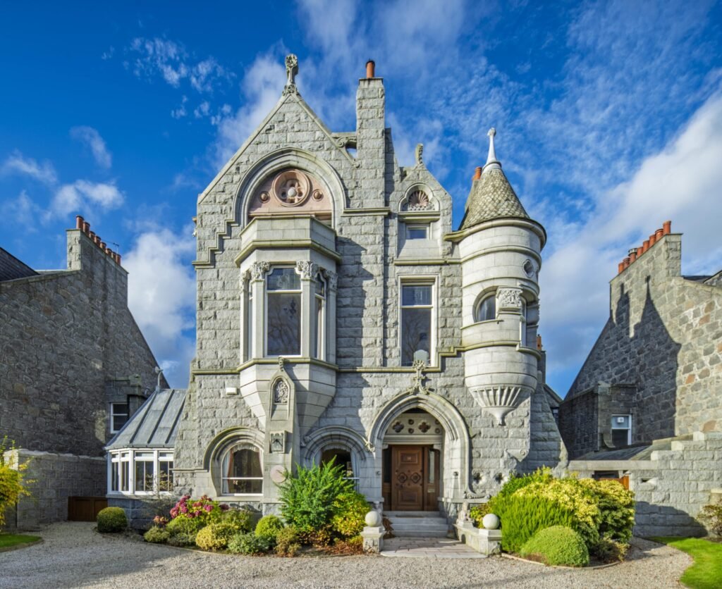 A magnificent eight-bedroom castle boasting a secret door, turret bedroom and 20 stunning stained-glass windows has gone on the market for £1.5million.