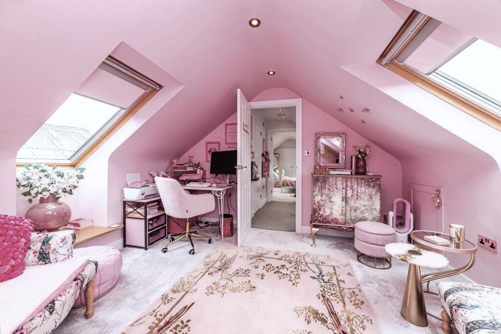 Sarah Wilkinson has poured £25,000 into turning her Berkshire home into a Barbie-inspired pink palace - from the garage door to her power drill - and it's now up for sale.