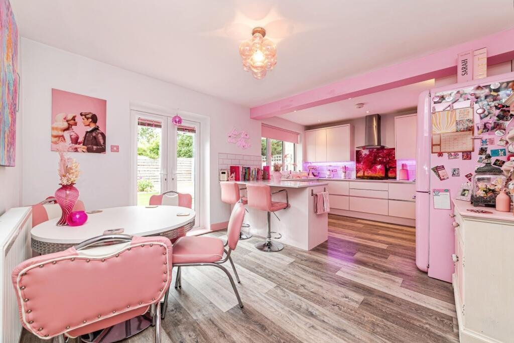 Sarah Wilkinson has poured £25,000 into turning her Berkshire home into a Barbie-inspired pink palace - from the garage door to her power drill - and it's now up for sale.