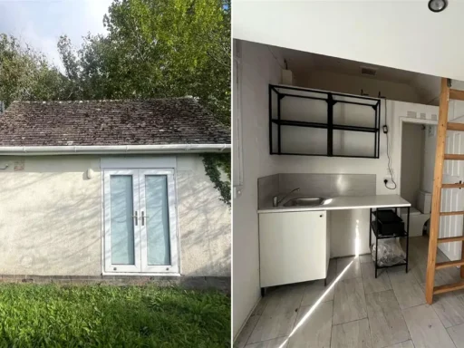 England’s “smallest home” sitting beside a busy road and measuring just 10ft by 10ft has gone on sale for £27,000. The windowless building measures just 10ft by 10ft.