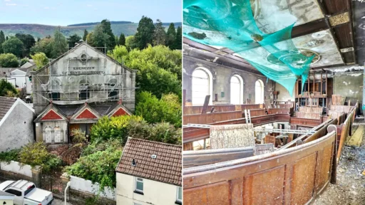 Grade-II listed former chapel on sale for £1 - large enough to convert into five flats. Historic 19th-century property in Aberdare available at auction.