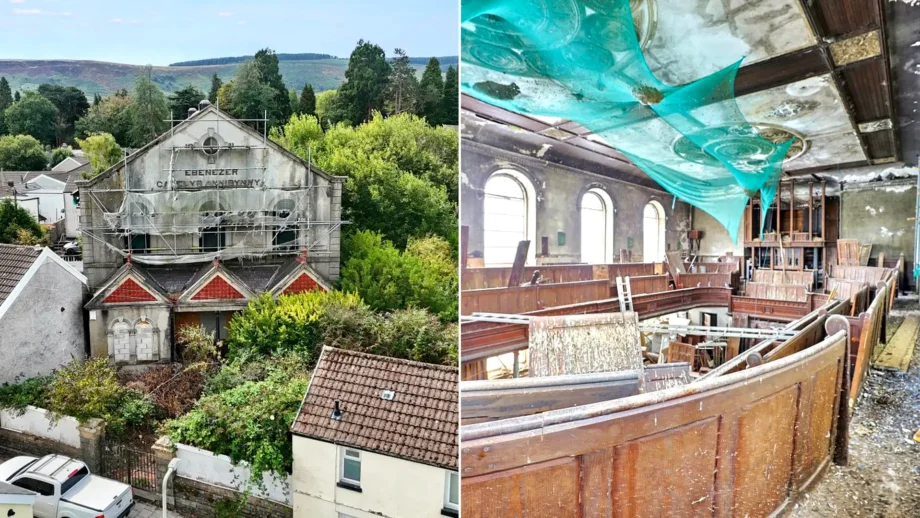 Grade-II listed former chapel on sale for £1 - large enough to convert into five flats. Historic 19th-century property in Aberdare available at auction.