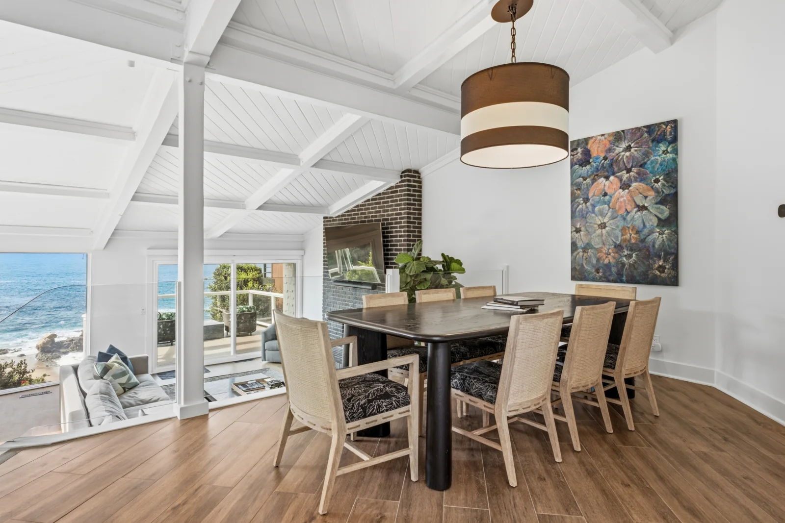 Diane Keaton's $10.3M oceanfront Laguna Beach home featuring her signature black-and-white design is now on the market - her final renovation project before her death.