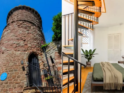 A one-bed home inside a historic folly tower with spiral staircases and a rooftop terrace is up for sale for £300,000. The Grade II-listed Gazebo Tower was built in.